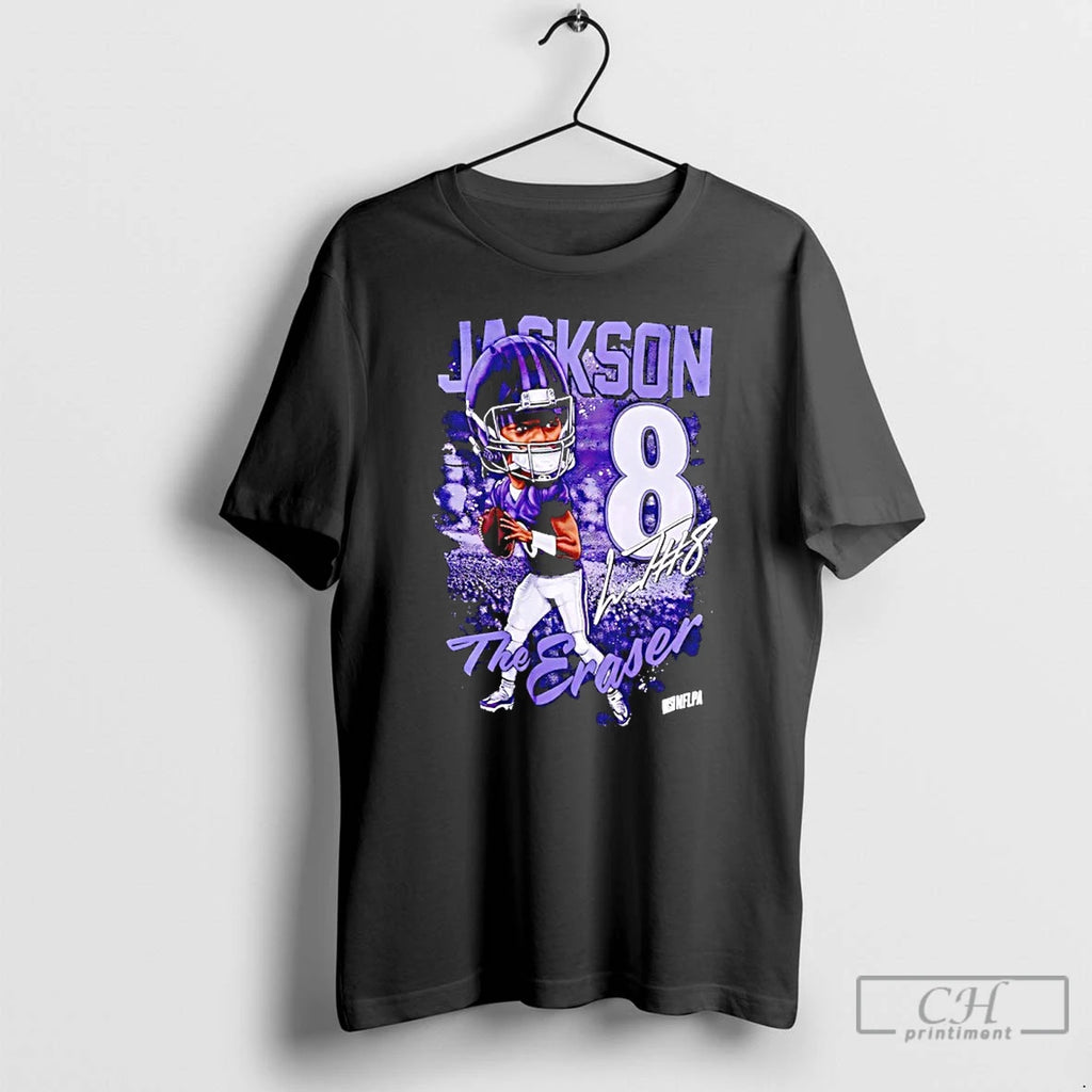 Premium Lamar Jackson The Eraser Number 8 Signature Caricature