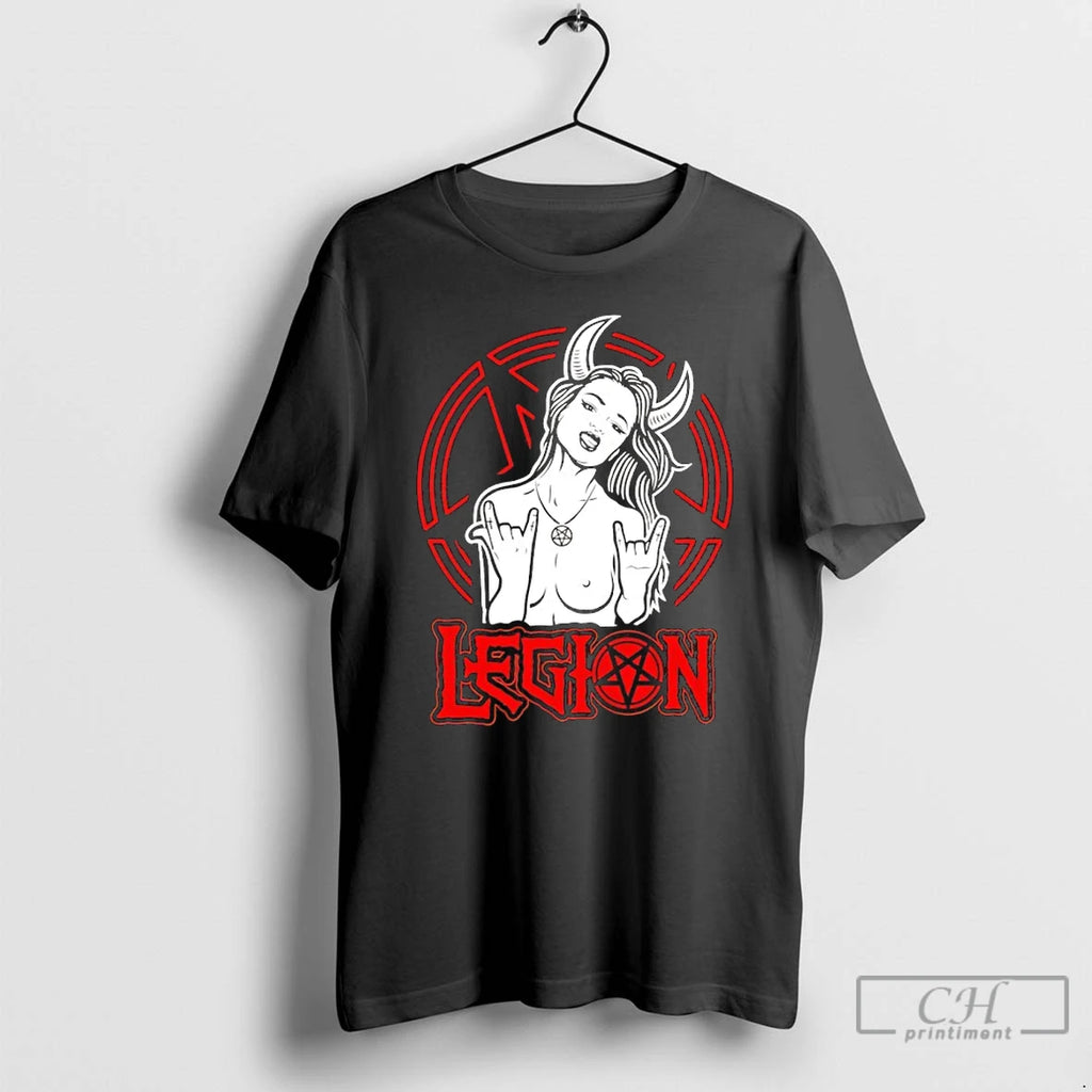 Premium Legion Horns Up Devil Girl Graphic