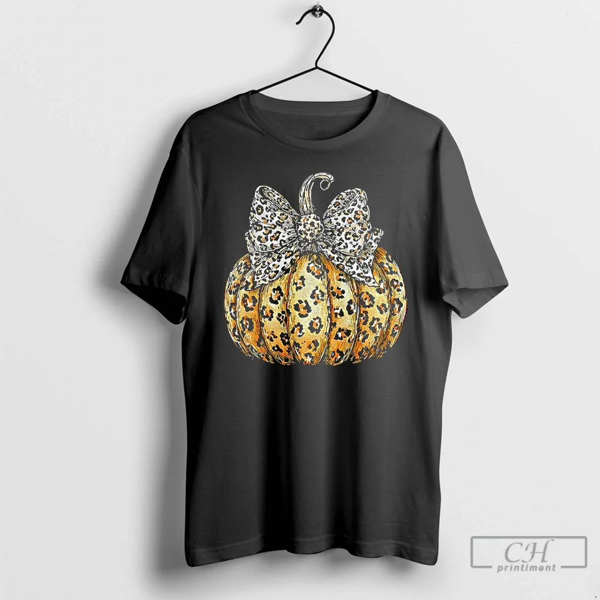 Premium Leopard Pumpkin Preppy Ghost Boo Spooky Coquette Halloween T Shirts Unisex , , , Long Sleeve Tee
