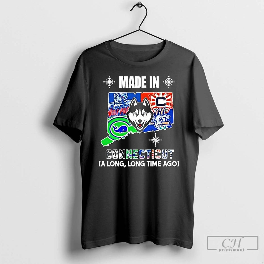 Premium Made In Connecticut A Long Long Time Ago State Logo Map 2026 T Shirts