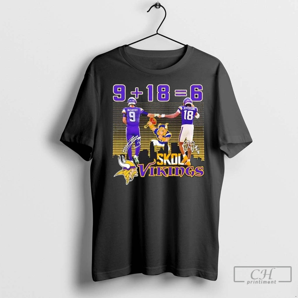 Premium Mccarthy X Jefferson 9186 Skol Minnesota Vikings Skyline
