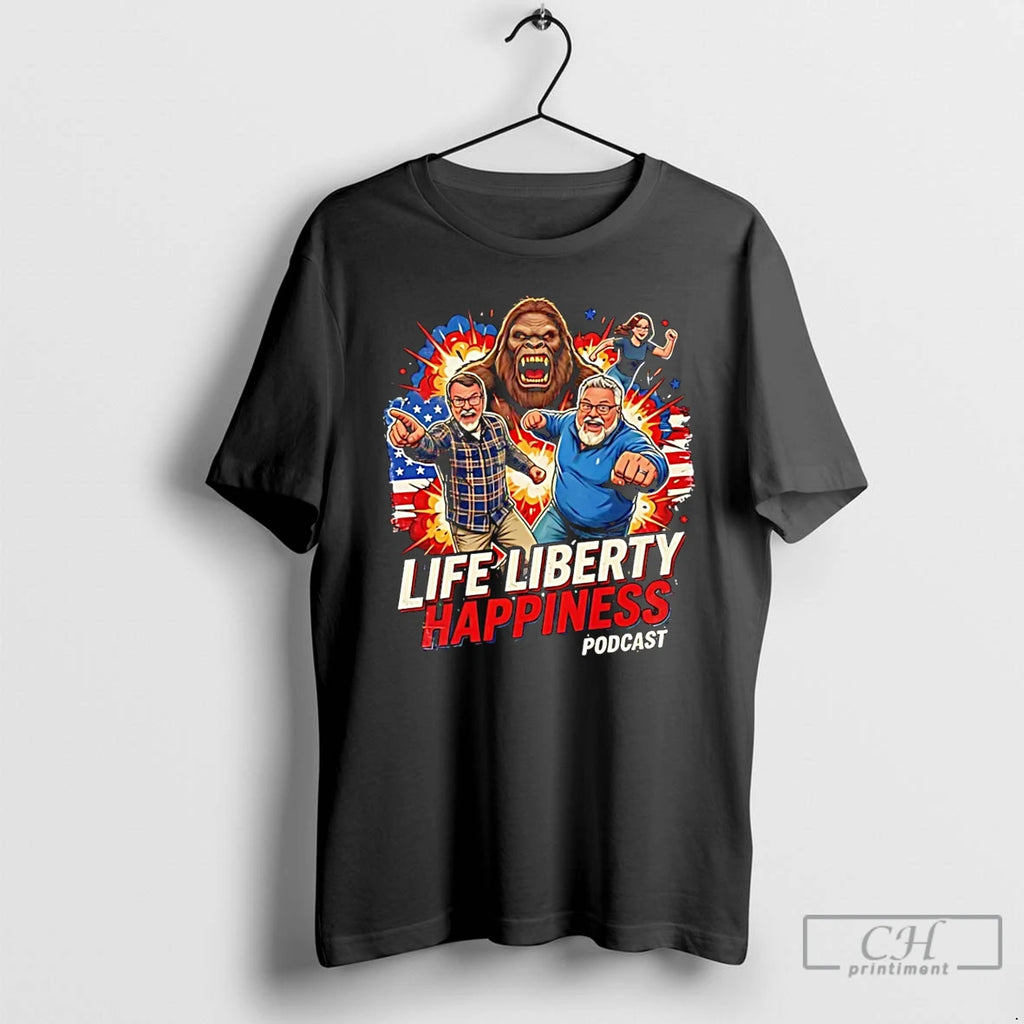 Premium Media Squatch Life Liberty Happiness Bigfoot Team