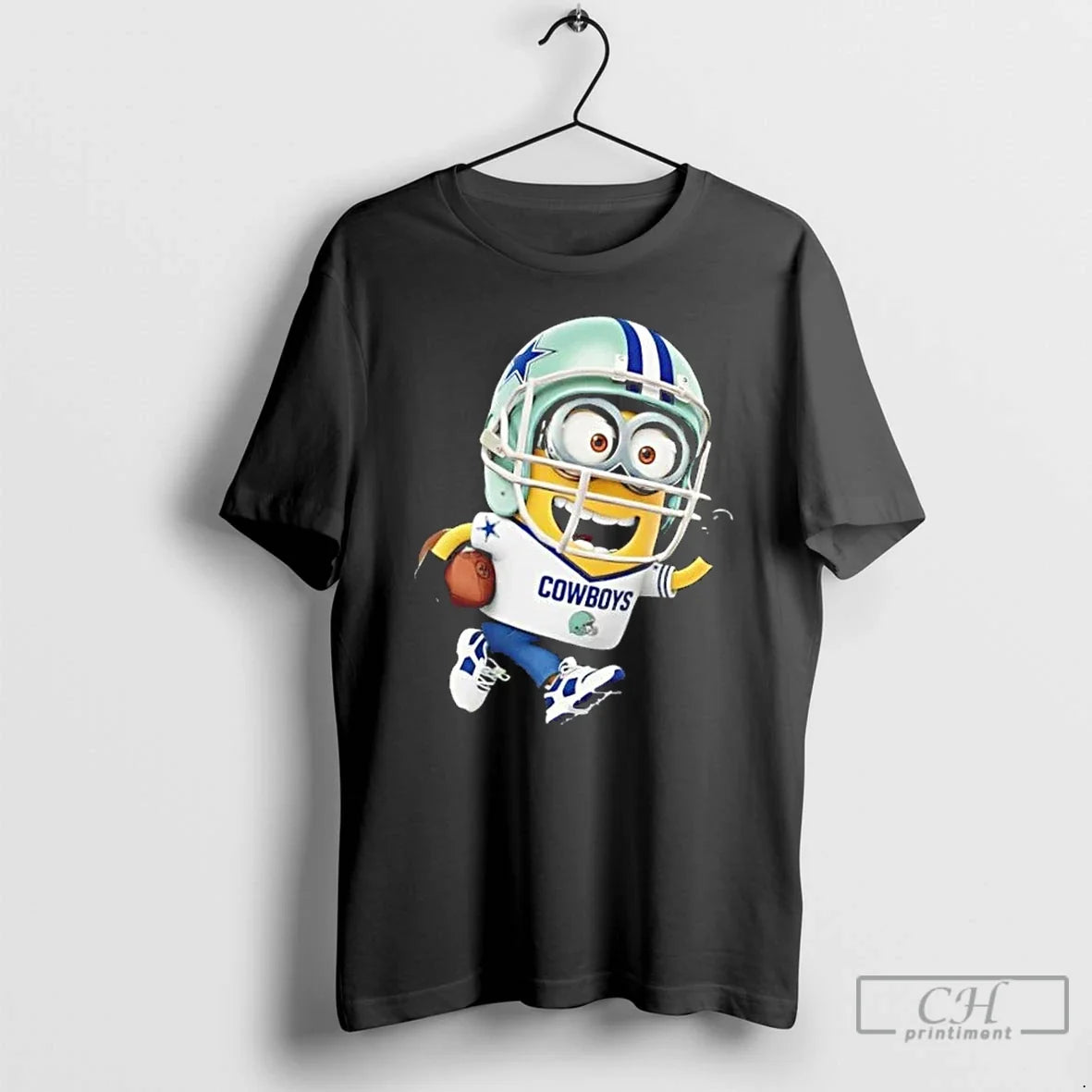 Premium Minions Is Holding A Ball And Smiling At Dallas Cowboys Fans T Shirts Unisex , , , Long Sleeve Tee
