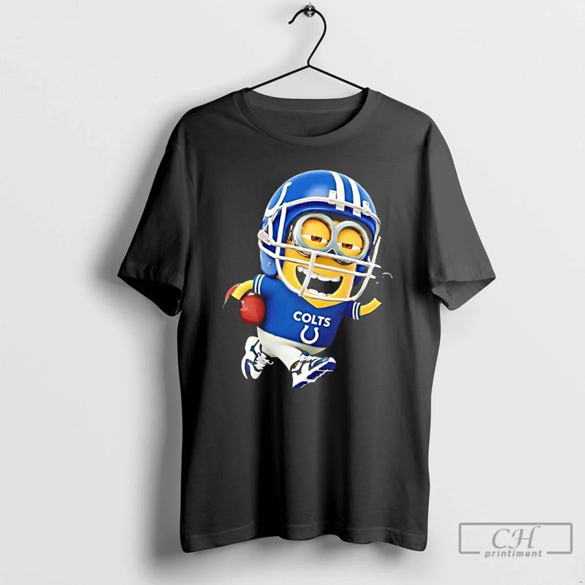 Premium Minions Is Holding A Ball And Smiling At Indianapolis Colts Fans T Shirts Unisex , , , Long Sleeve Tee