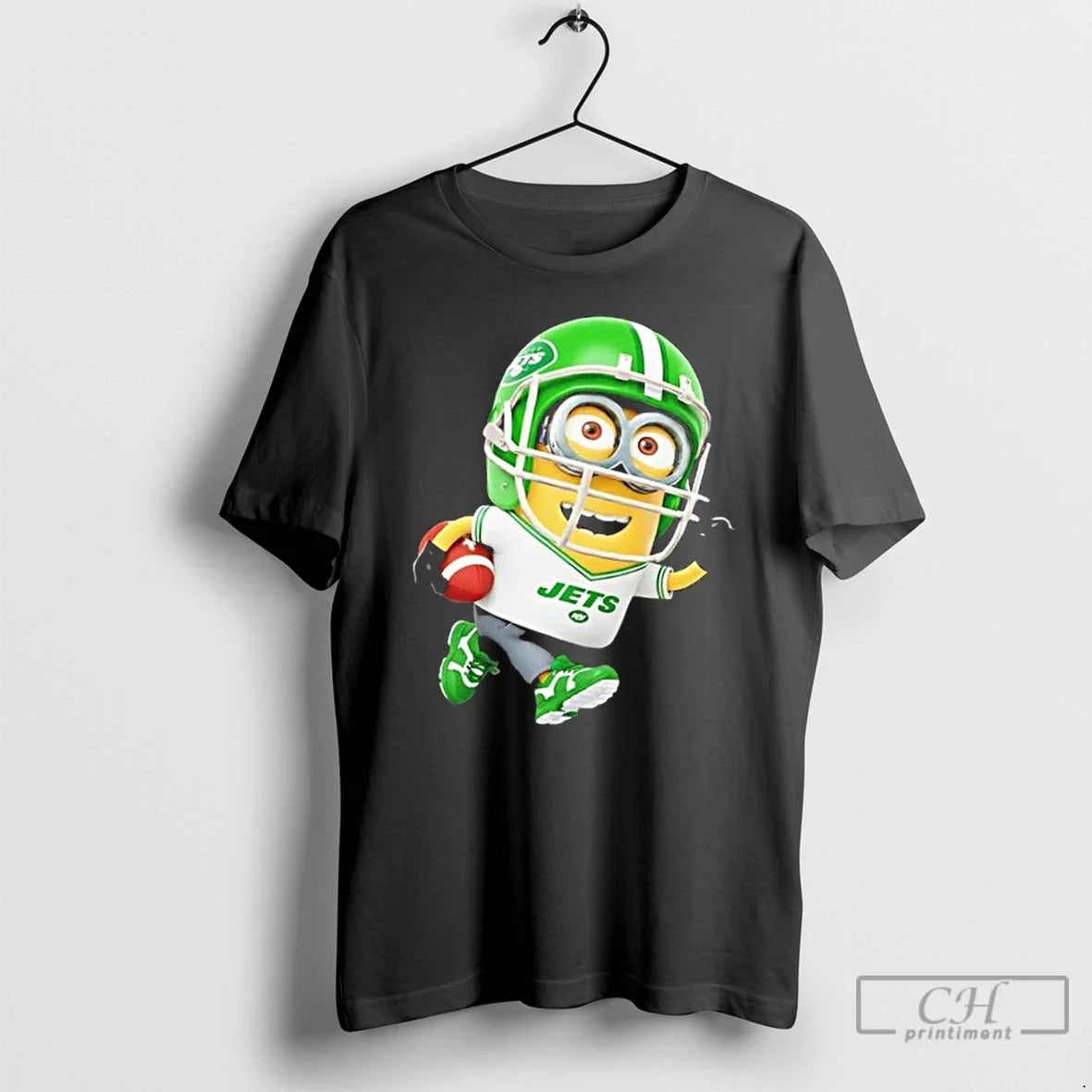 Premium Minions Is Holding A Ball And Smiling At New York Jets Fans T Shirts Unisex , , , Long Sleeve Tee