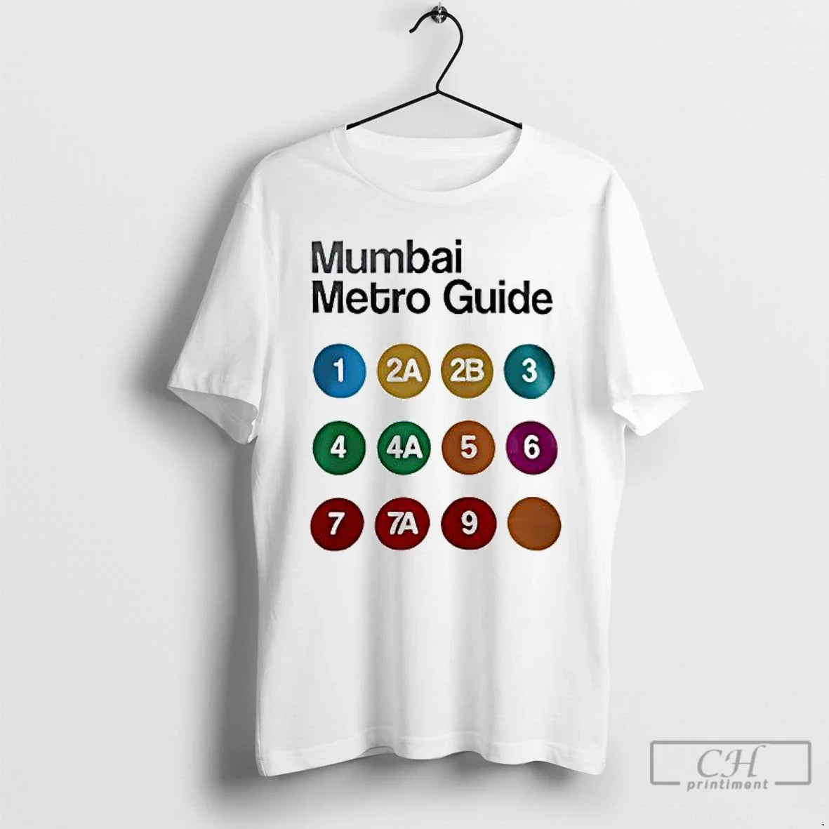 Premium Mumbai Metro Guide Code Numbered Logo T Shirts Unisex , , , Long Sleeve Tee