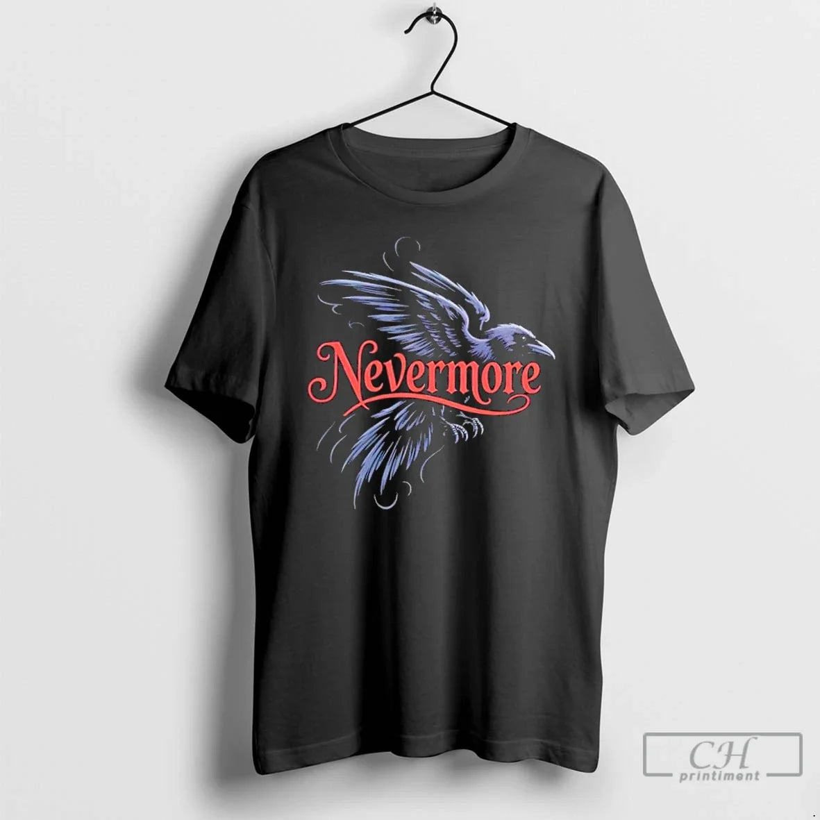 Premium Nevermore Flying Raven T Shirts Unisex , , , Long Sleeve Tee
