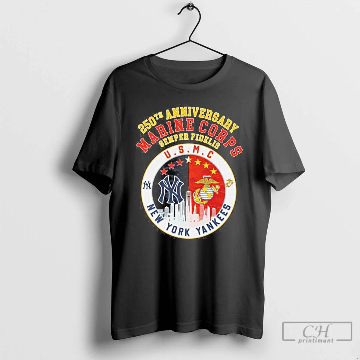 Premium New York Yankees 250th Anniversary Marine Corps Semper Fidelis T Shirts Unisex , , , Long Sleeve Tee