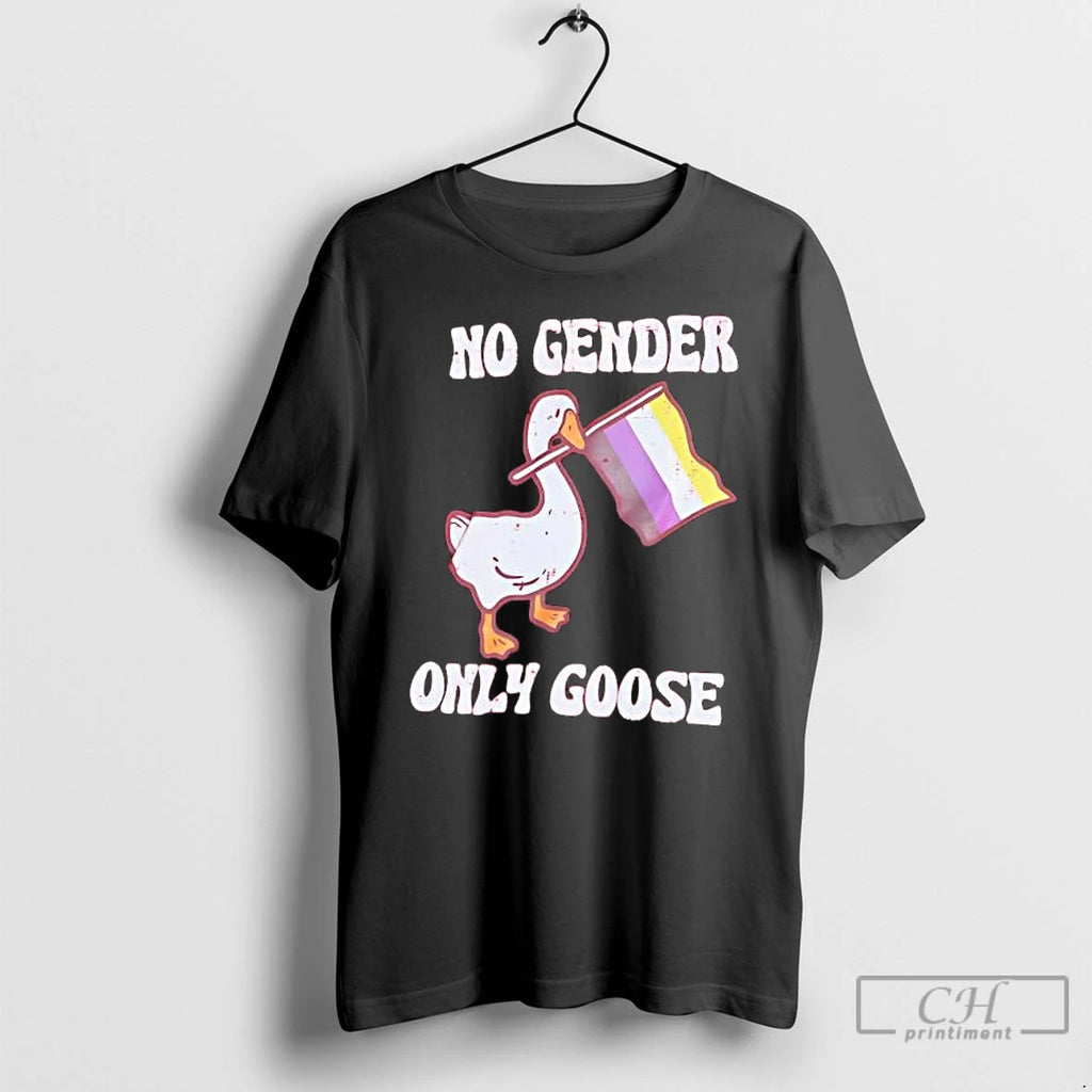 Premium Non Binary Pride Flag No Gender Only Goose Tee