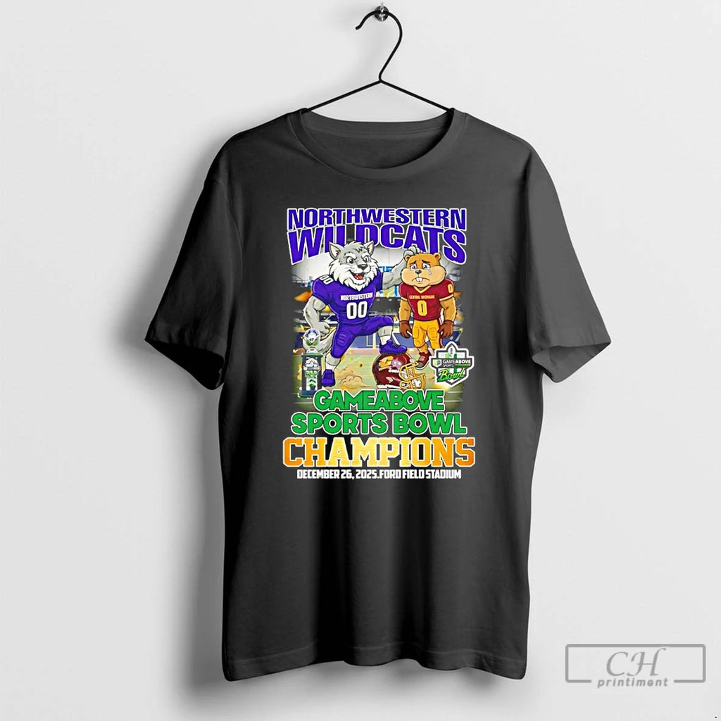Premium Northwestern Wildcats 2026 Gameabove Sports Bowl Champions Mascot