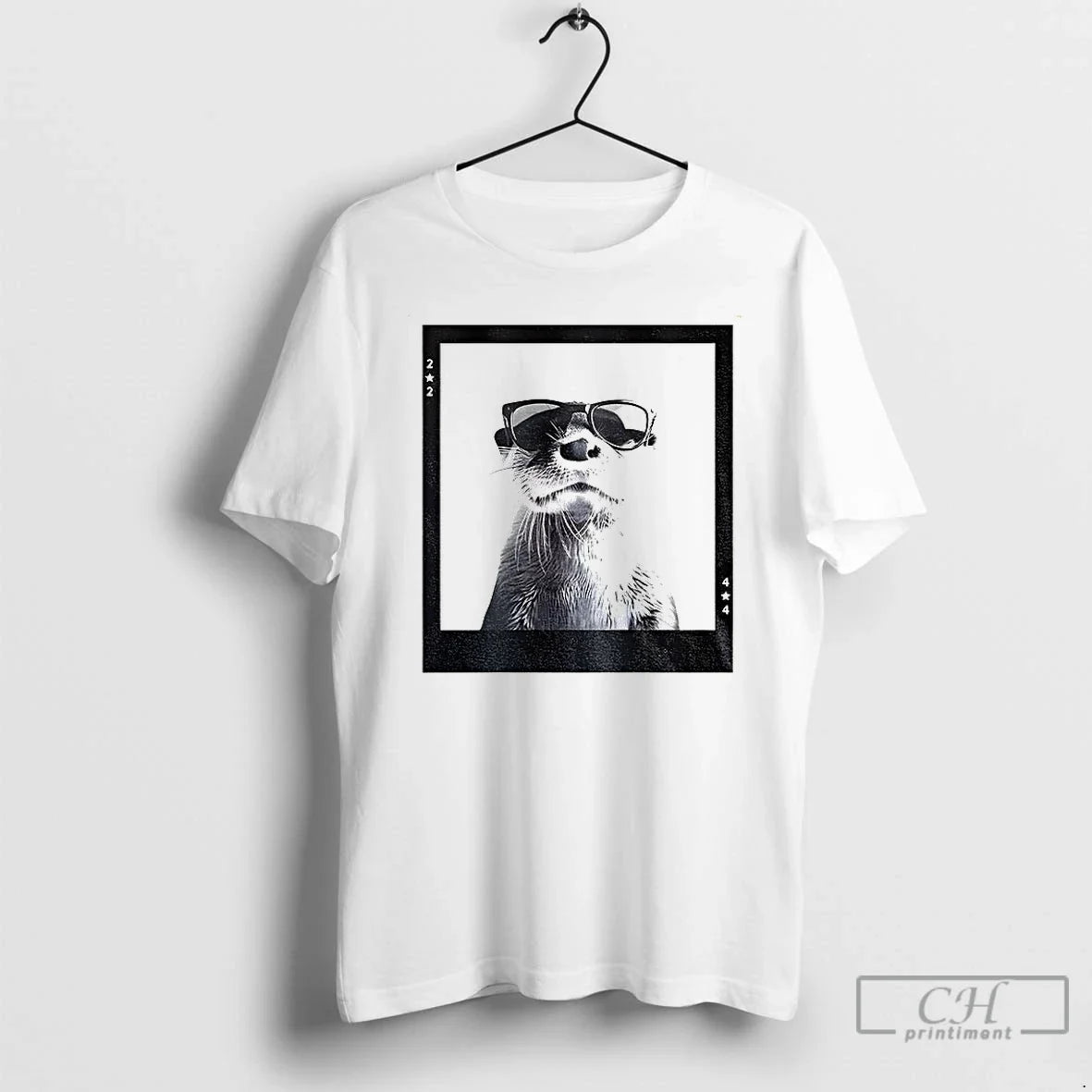 Premium Otter Wearing Glasses Photo Funny Meme T Shirts Unisex , , , Long Sleeve Tee