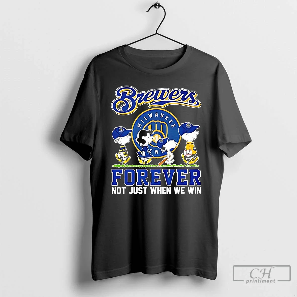 Premium Peanuts Characters X Milwaukee Brewers Forever Not Just When We Win T Shirts Unisex , , , Long Sleeve Tee