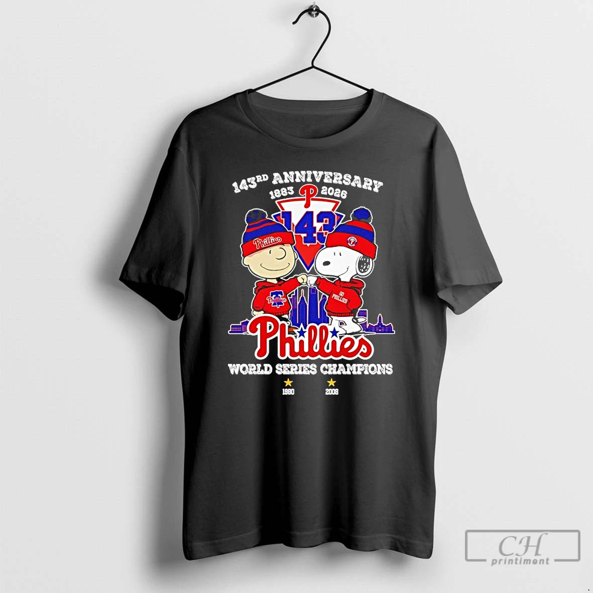 Premium Peanuts X Philadelphia Phillies 143th Anniversary 1883 2026 2x World Series Champions T Shirts