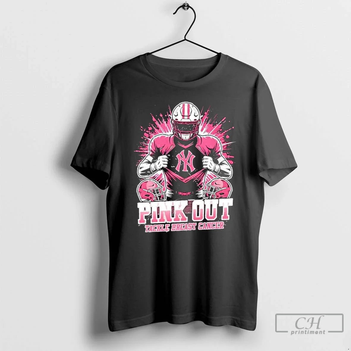 Premium Pink Out Tackle Breast Cancer New York Yankees Baseball T Shirts Unisex , , , Long Sleeve Tee