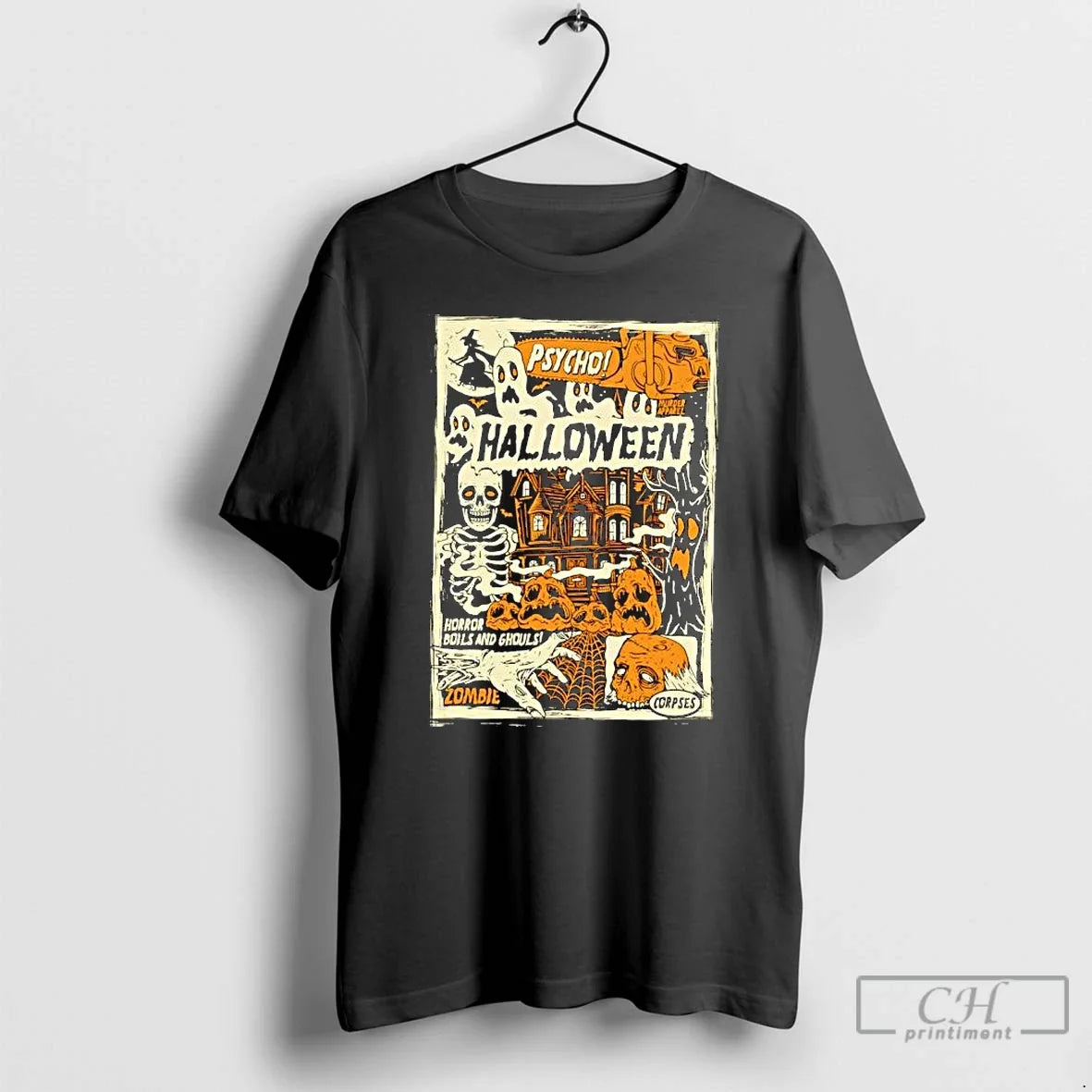 Premium Psycho Halloween Horror Boils And Ghouls Zombie Corpses T Shirts Unisex , , , Long Sleeve Tee