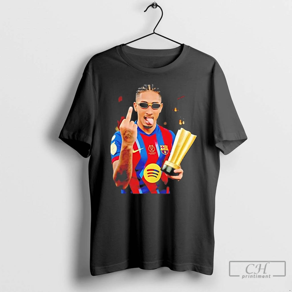 Premium Raphinha Middle Finger Trophy Celebration