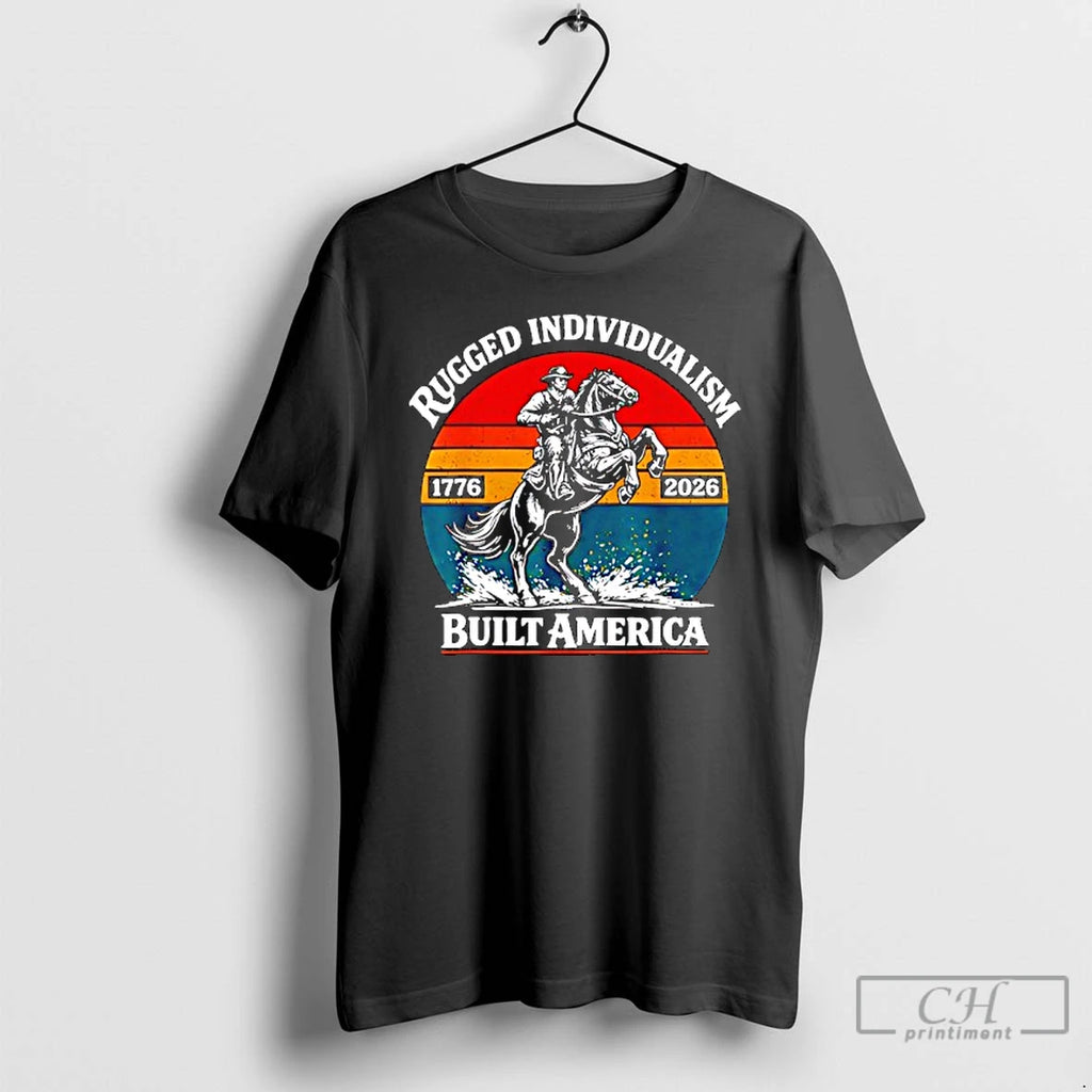 Premium Retro Vintage Usa Flag Rugged Individualism Patriotic