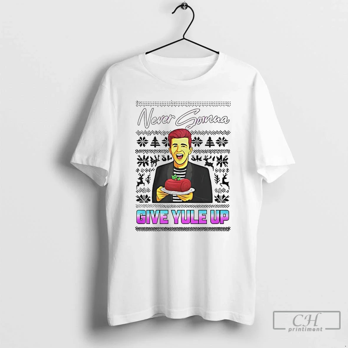 Rick Astley Never Gonna Give Yule Up Ugly T-Shirts