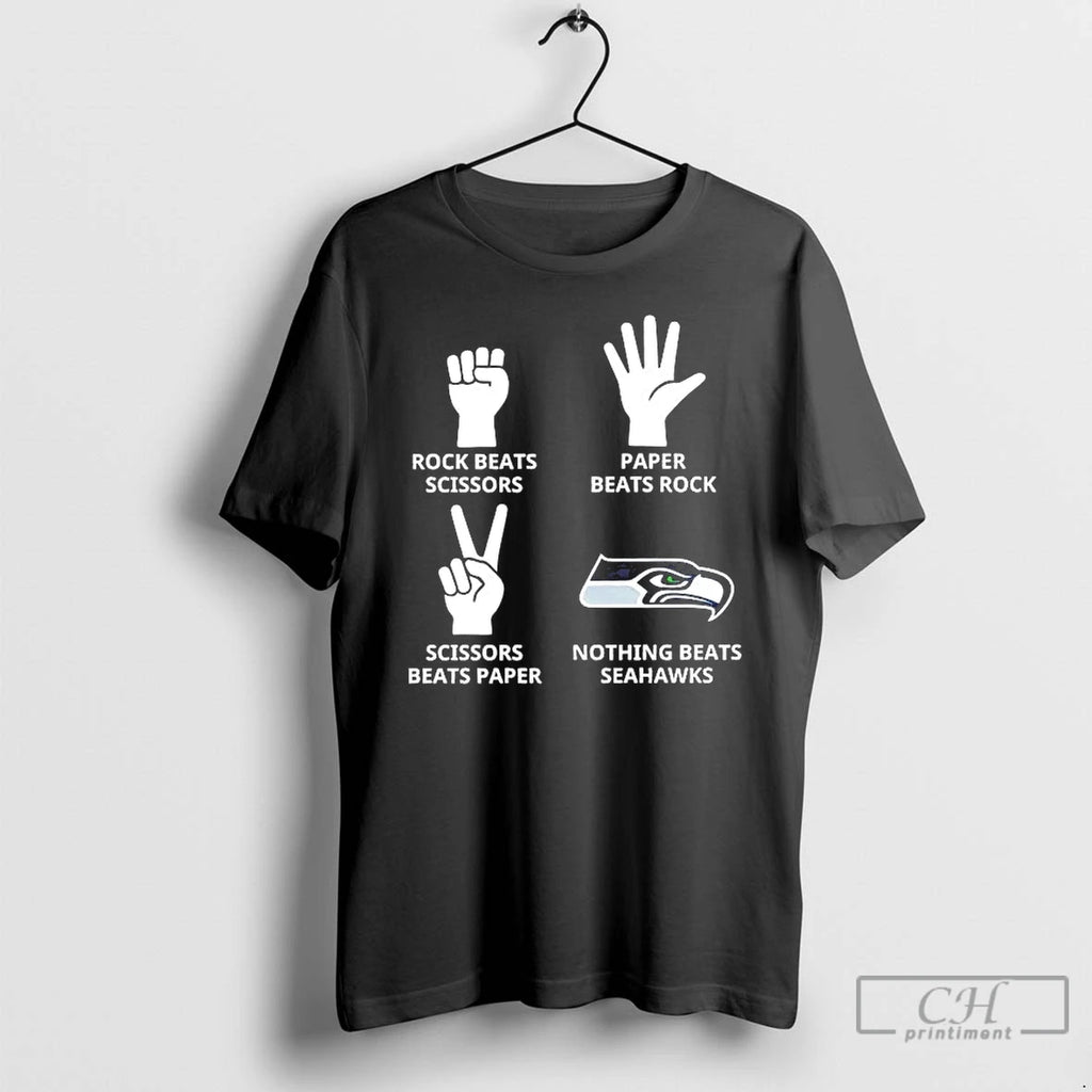 Premium Rock Beats Scissors Paper Beats Rock Nothing Beats Seahawks