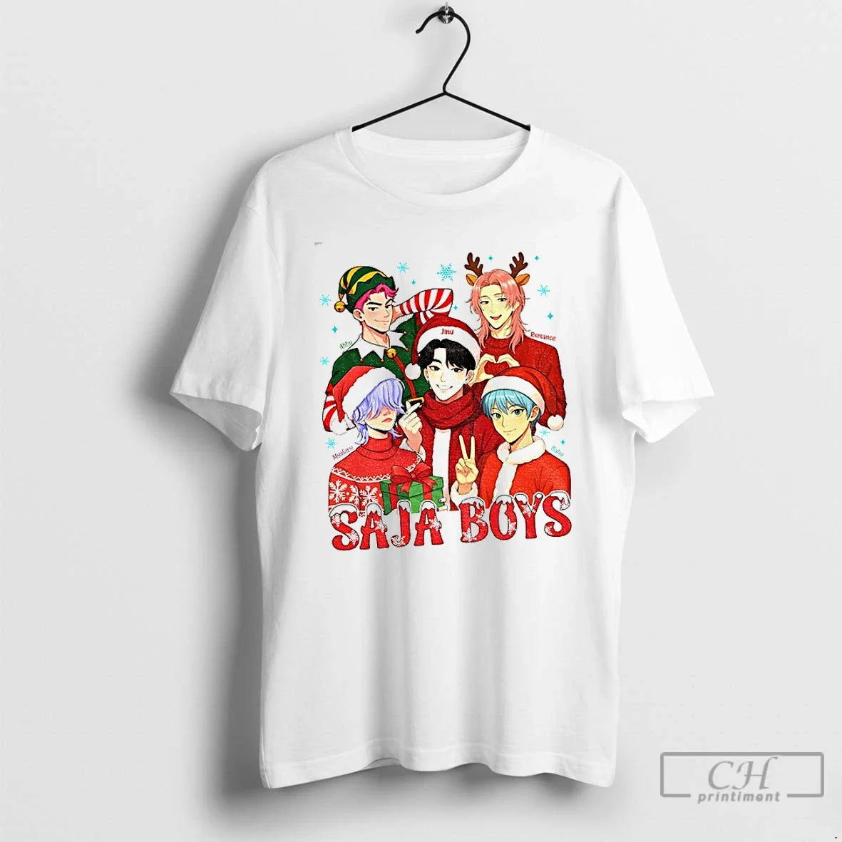 Premium Saja Boys Kpop Demon Hunters Anime Lover Gift Christmas 2025 T Shirts Unisex , , , Long Sleeve Tee