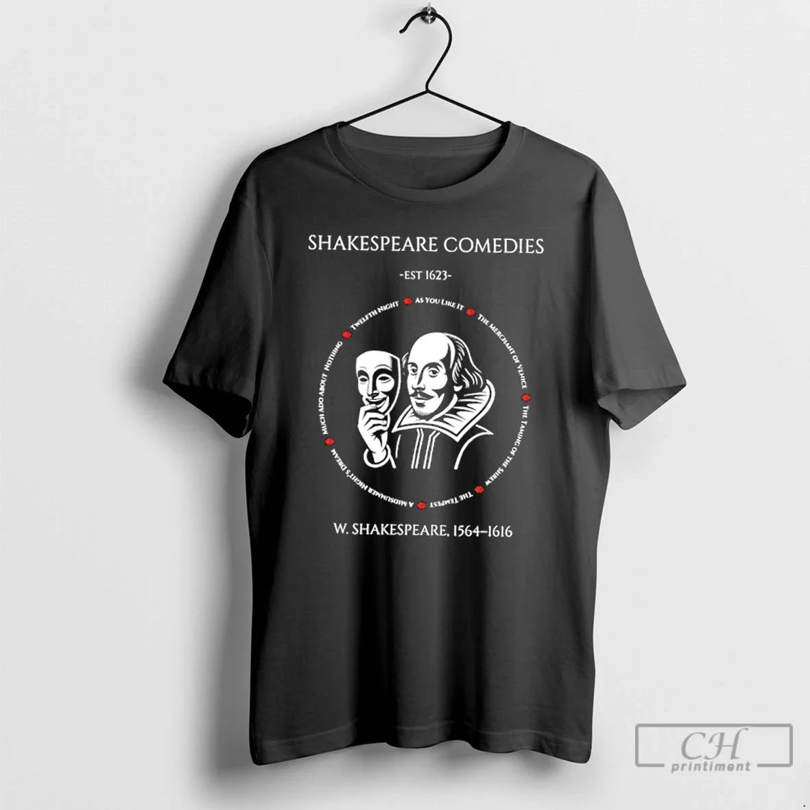 Premium Shakespeare Comedies Est 1623 W Shakespeare 1564 1616 T Shirts Unisex , , , Long Sleeve Tee