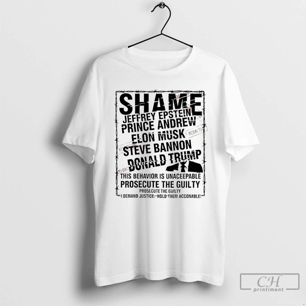Premium Shame Epstein Prince Andrew Elon Musk Steve Bannon And Donald Trump T Shirts Sweater