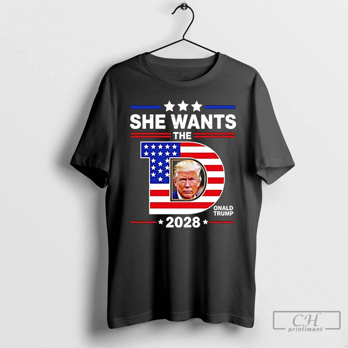 Premium She Wants The D Trump 2028 T Shirts Unisex , , , Long Sleeve Tee