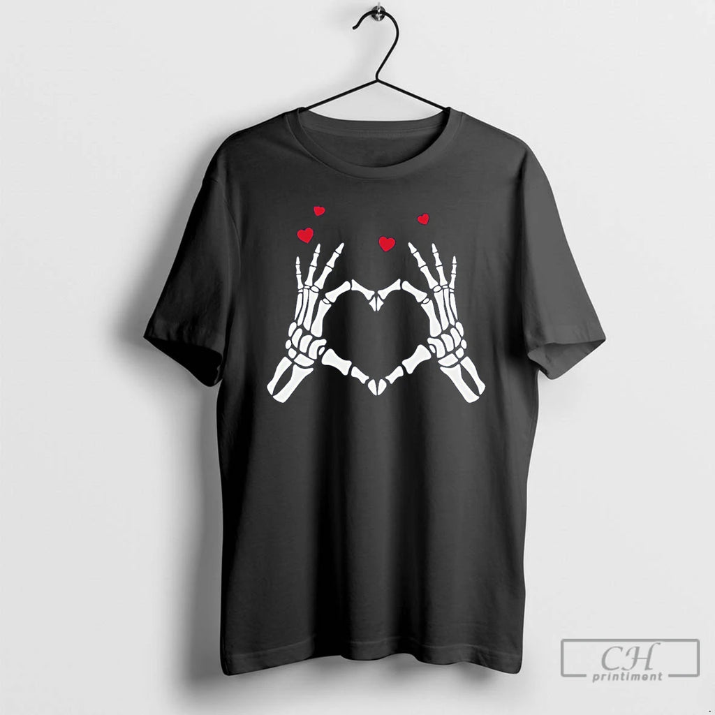 Premium Skeleton Love Hand Sign Valentines Day