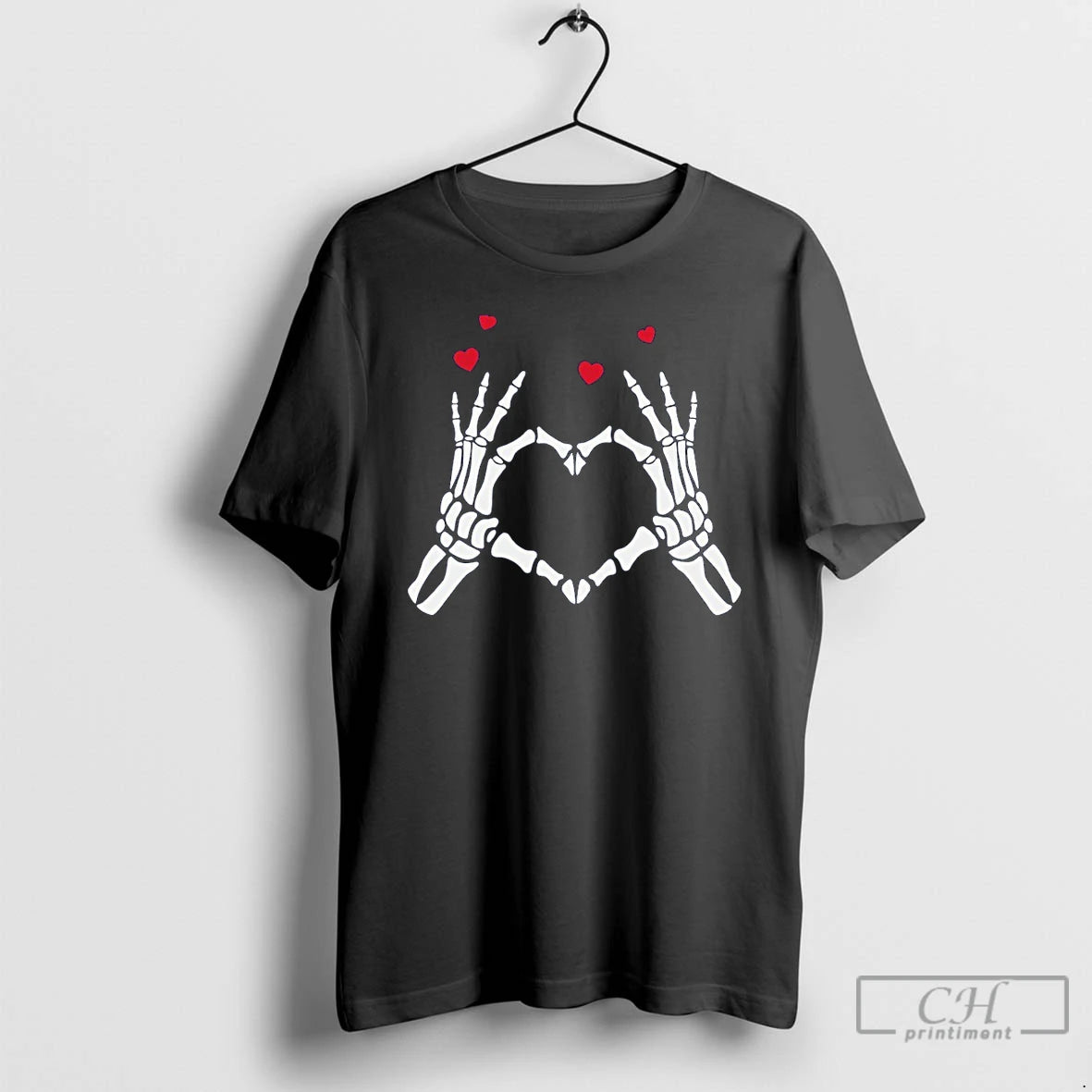 Premium Skeleton Love Hand Sign Valentines Day