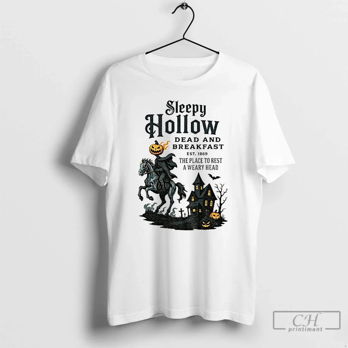Premium Sleepy Hollow Dead And Breakfast Est 1869 The Place To Rest A Weary Head Unisex , , , Long Sleeve Tee