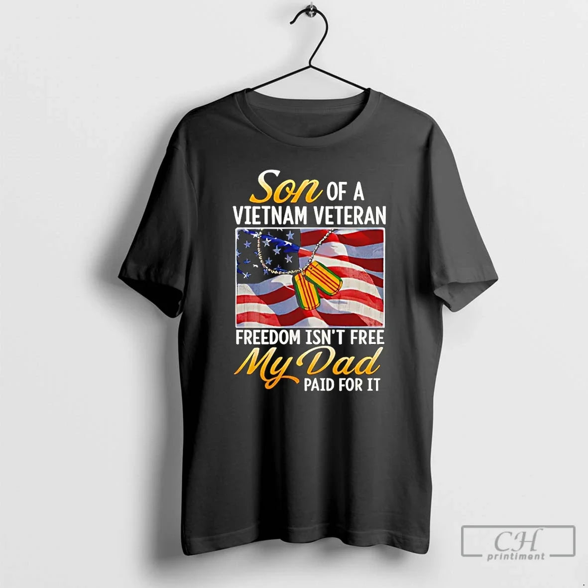 Premium Son Of Vietnam Veteran Freedom Isnt Free My Dad Paid For It Usa Flag Unisex , , , Long Sleeve Tee