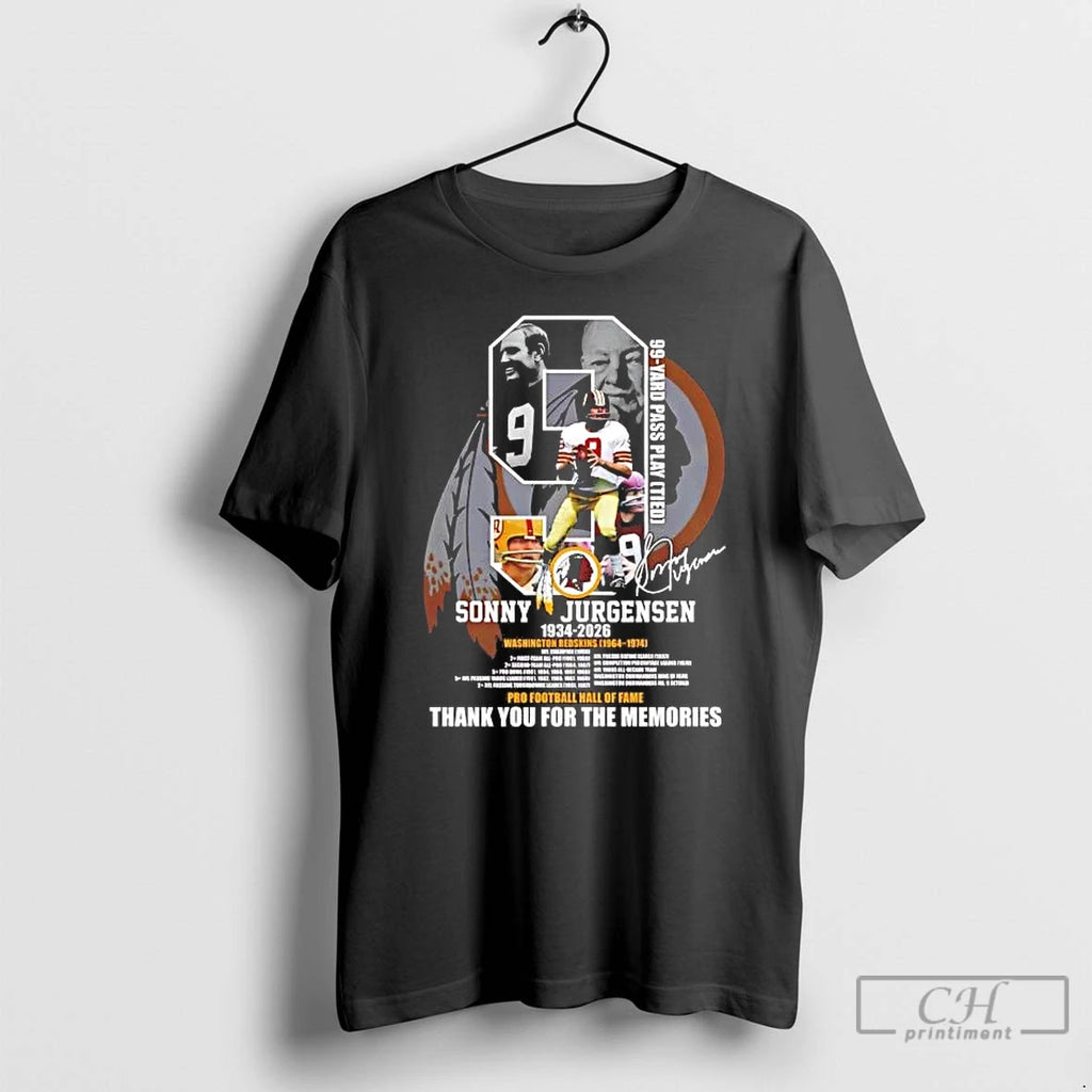 Premium Sonny Jurgensen 1934 2026 Pro Football Hall Of Fame Signature Tee T Shirts Sweater
