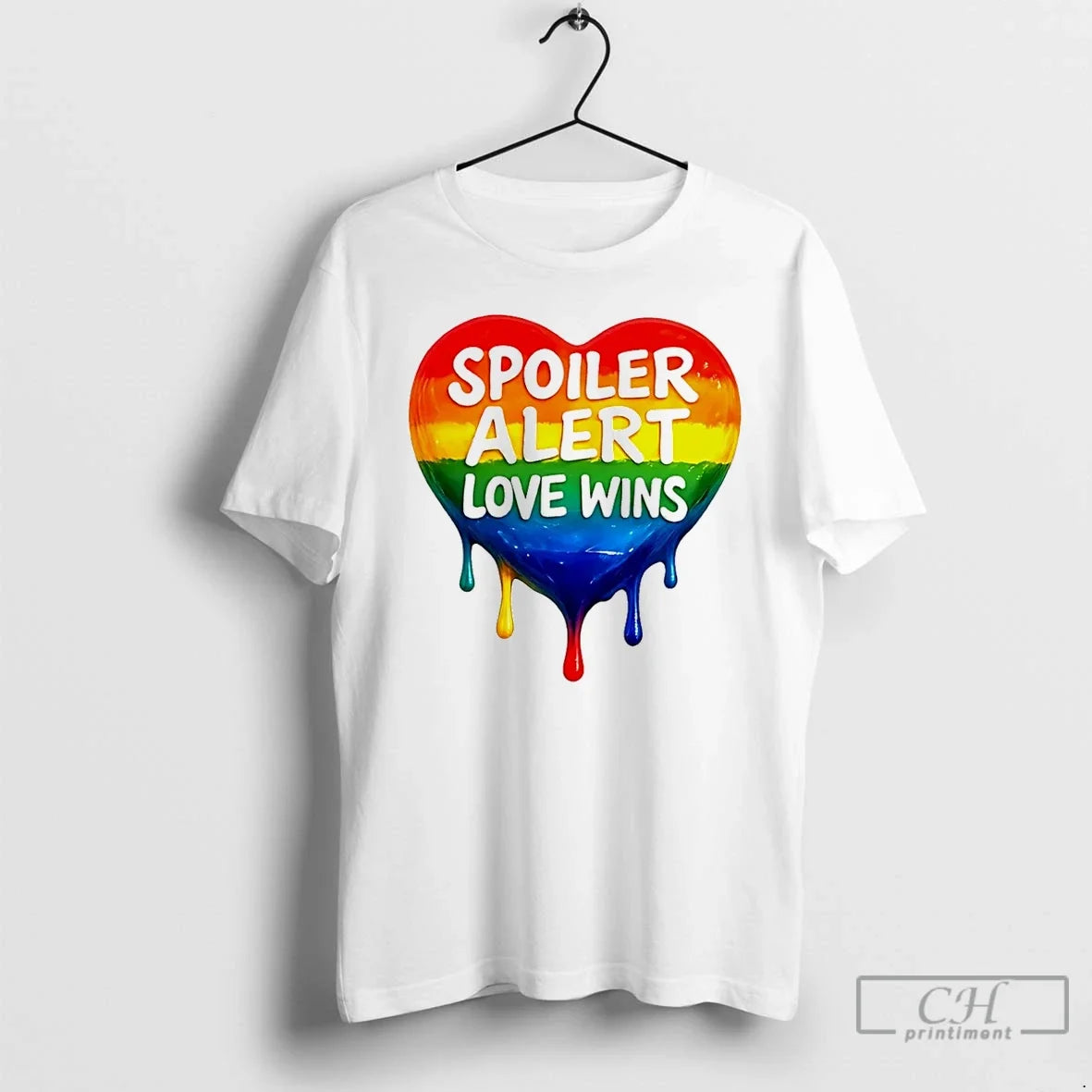 Premium Spoiler Alert Love Wins Lgbtq Heart T Shirts Unisex , , , Long Sleeve Tee