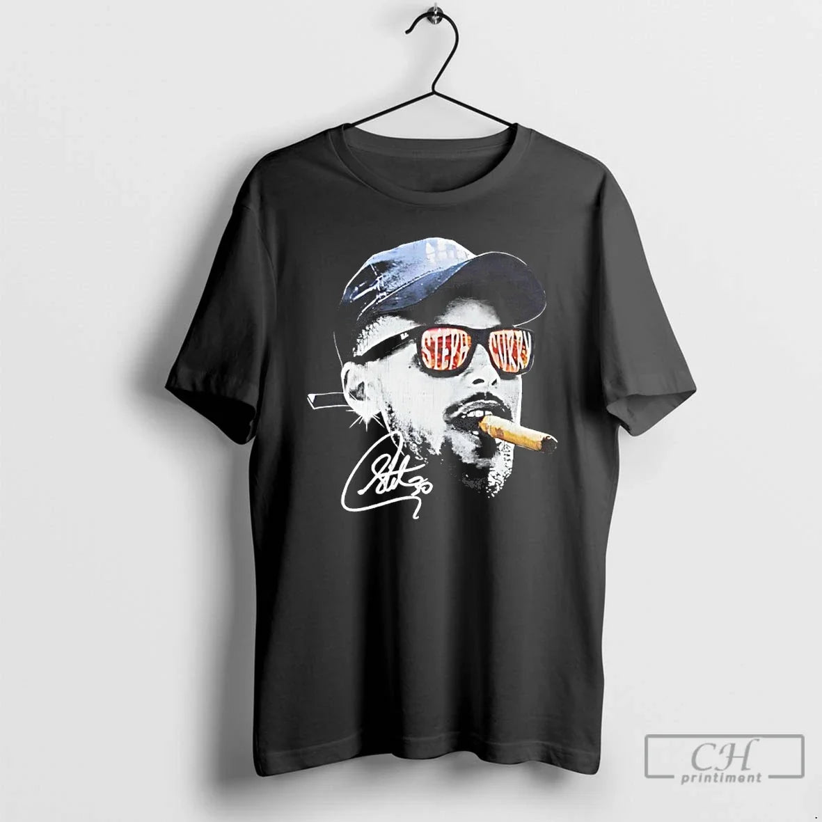 Premium Stephen Curry Head Cigar Signature T Shirts Unisex , , , Long Sleeve Tee