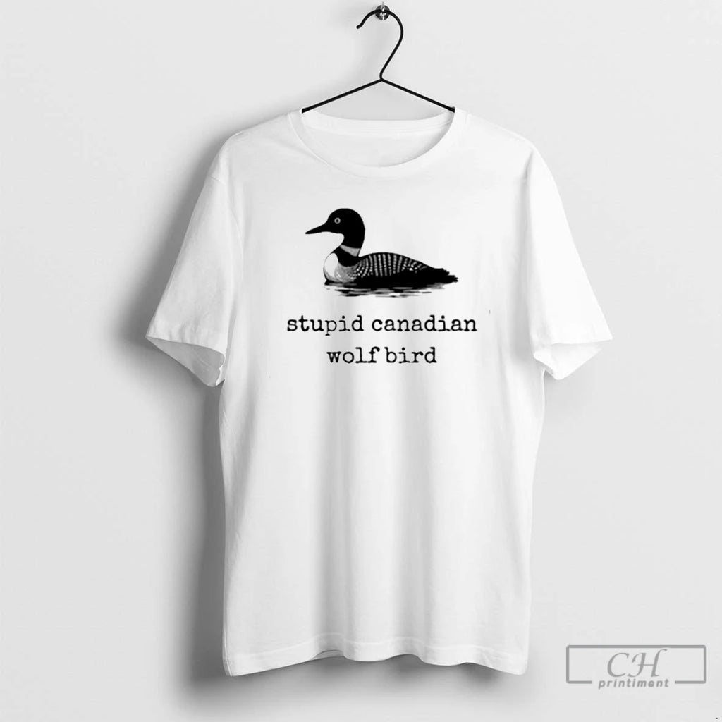 Premium Stupid Canadian Wolf Bird Logo