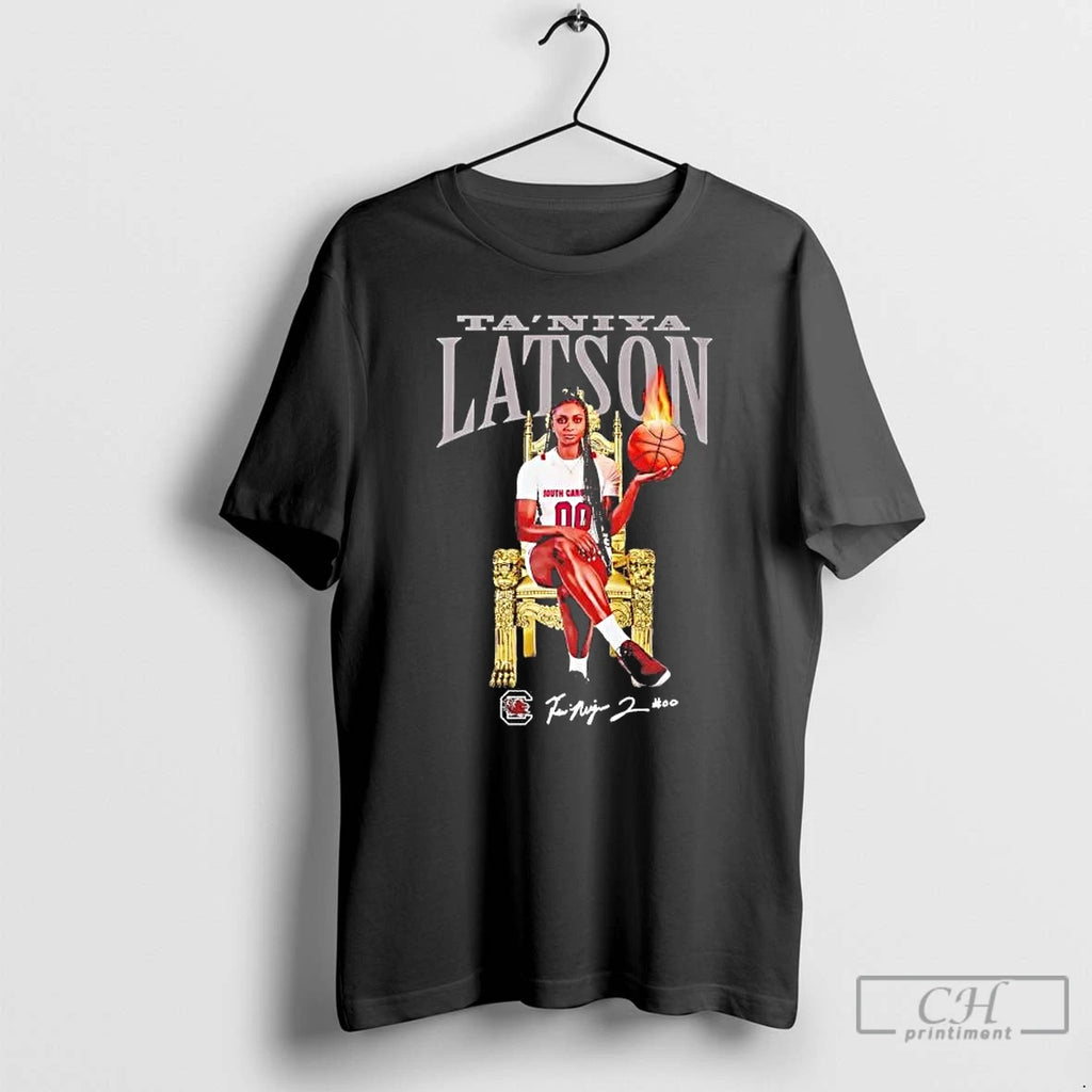 Premium Taniya Latson The King Basketball Fire Signature Tee