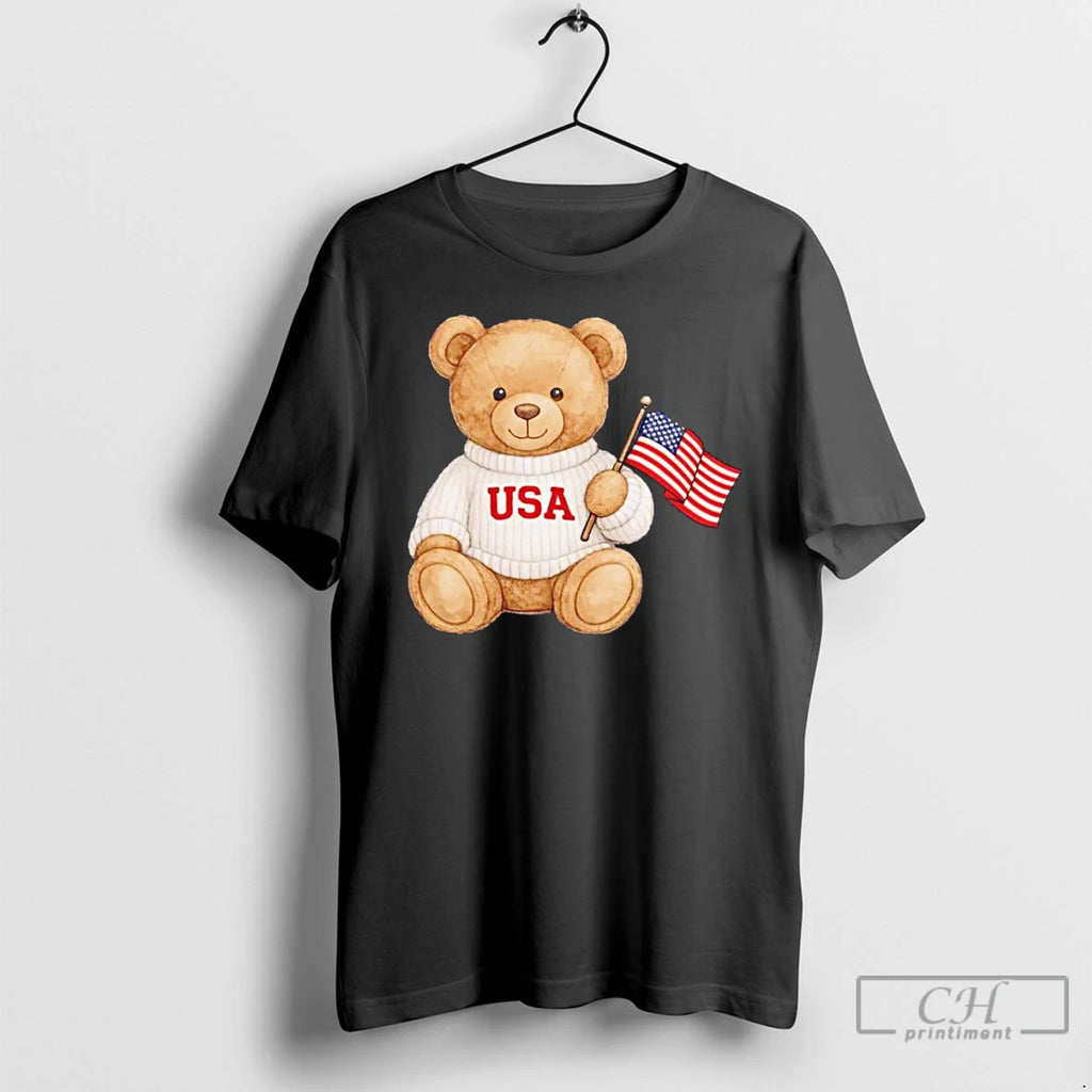 Premium Teddy Bear Usa American Flag Olympics Vintage