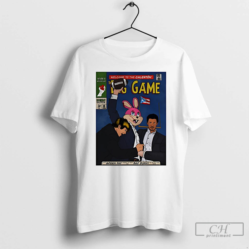 Premium The Big Game Green Day Bad Bunny Welcome To The Calenton Football T Shirts