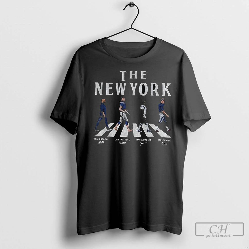 Premium The New York Brian Daboll Cam Skattebo Malik Nabers And Jaxson Dart Abbey Road