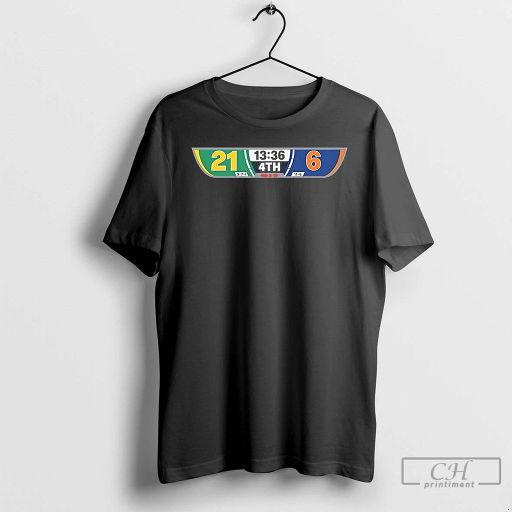 Premium The Scoreboard Packers 21 6 Bears 4th 19 Nfc Wild Card 2026 T Shirts