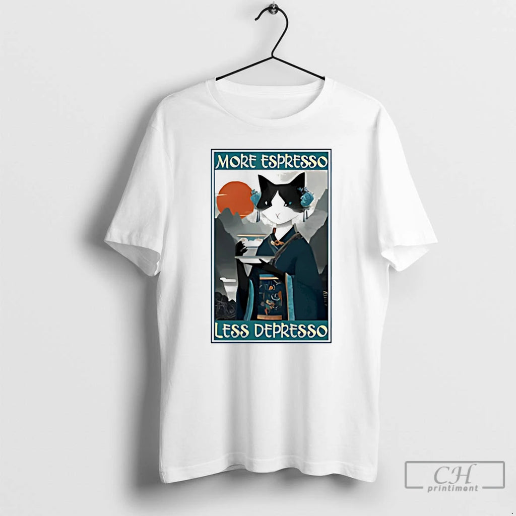 Premium The Zen Barista Cat More Espresso Less Depresso Ukiyo E