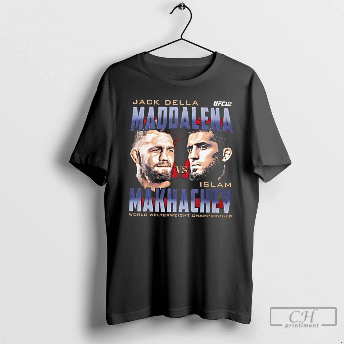 Premium Ufc 322 Della Maddalena Vs Makhachev Heads T Shirts Unisex , , , Long Sleeve Tee