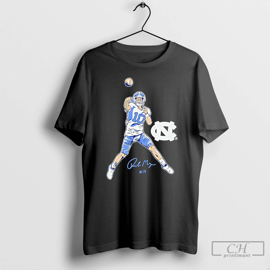 Premium Unc Football Drake Maye Pro Pose Signature