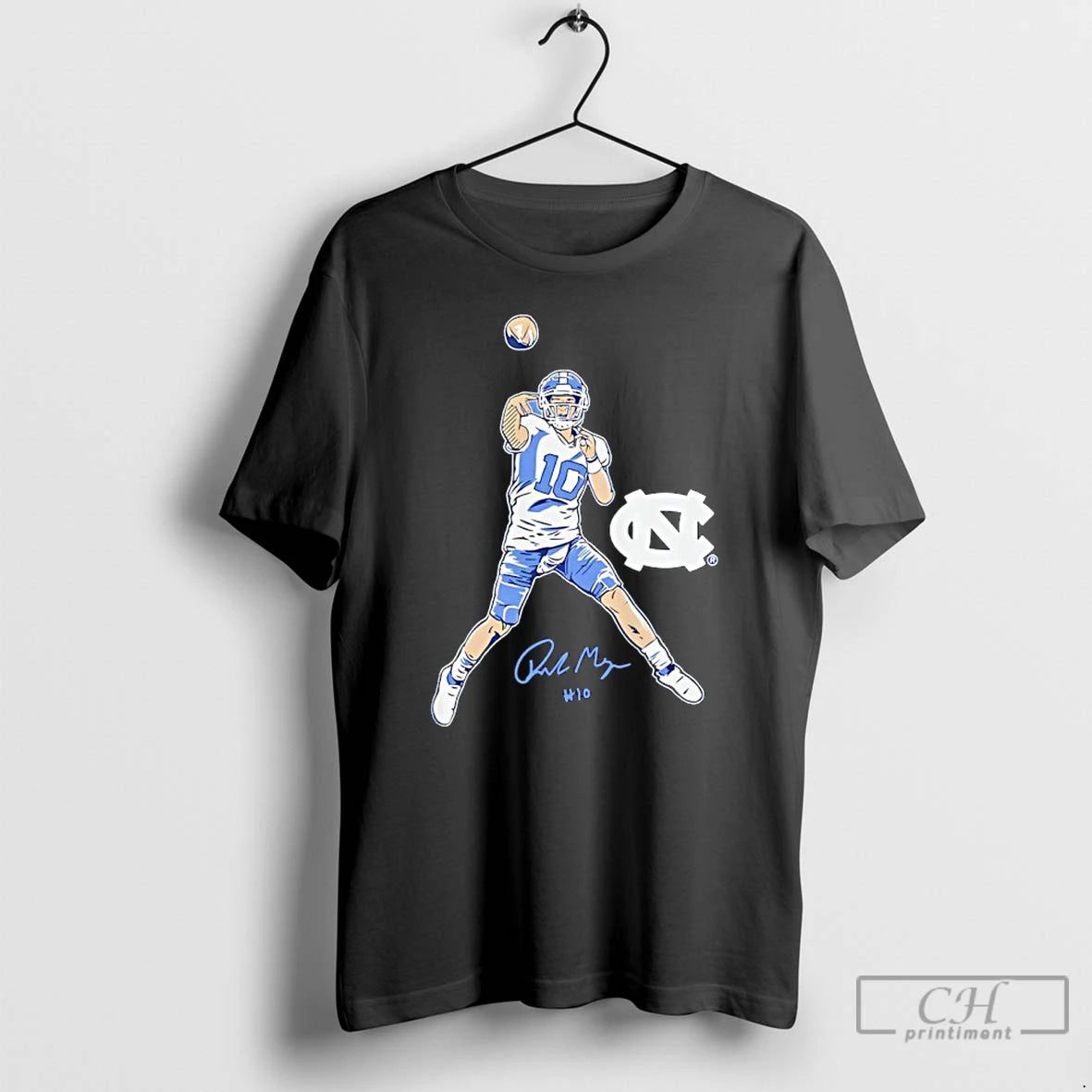 Premium Unc Football Drake Maye Pro Pose Signature