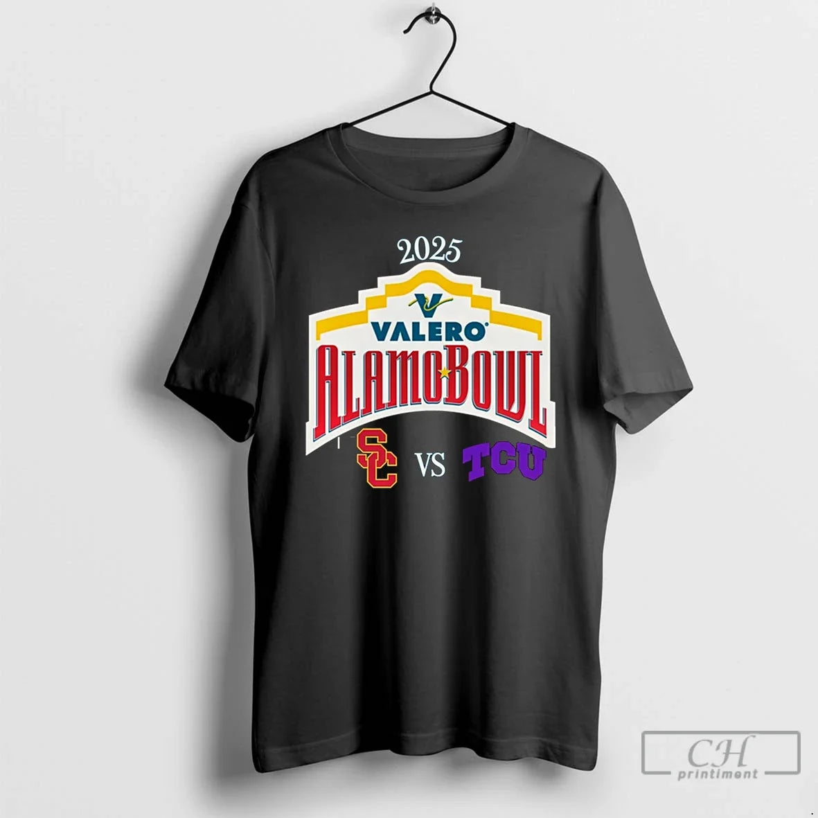 Usc Trojans Vs Tcu Horned Frogs 2025 Alamo Bowl T-Shirts