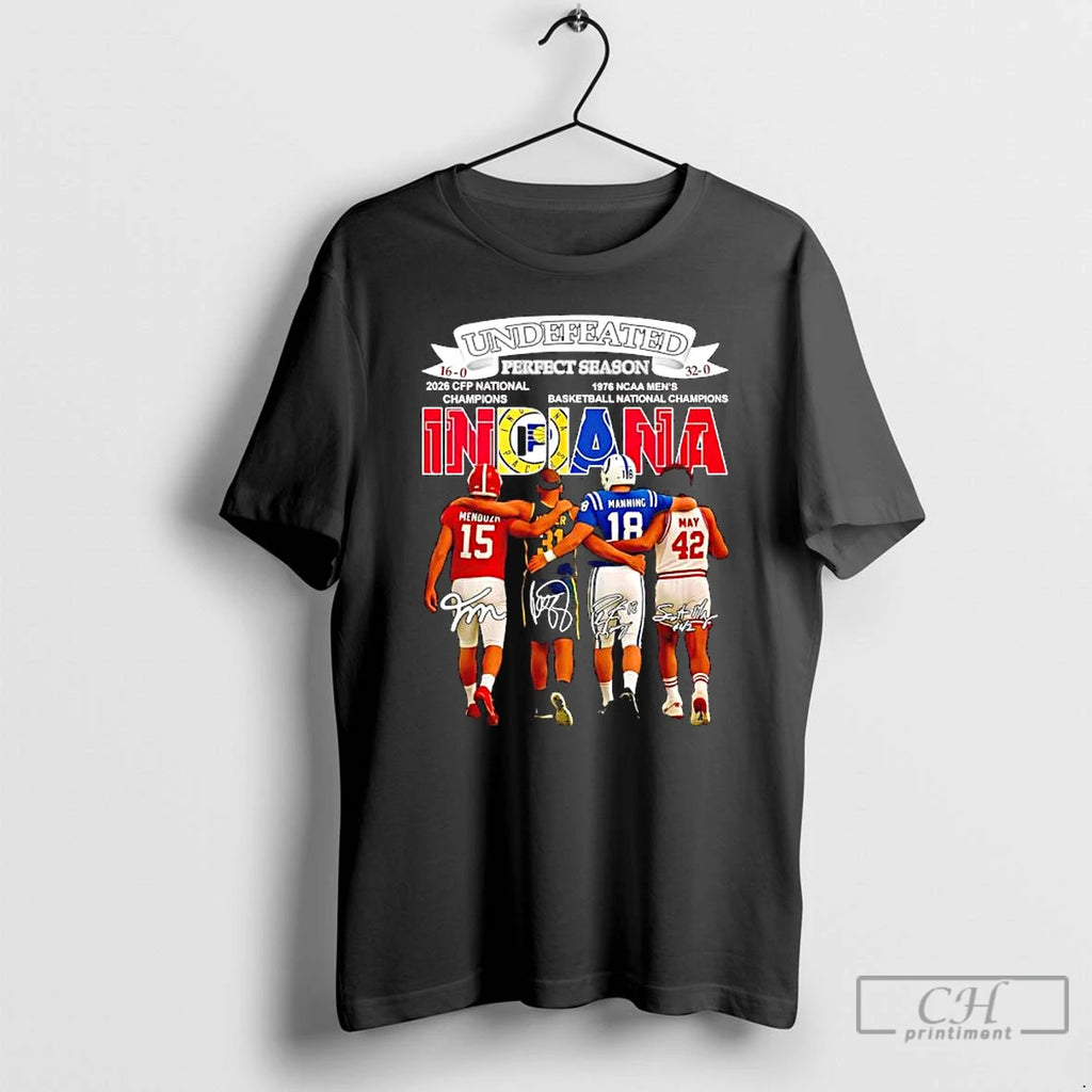 Premium Undefeated Perfect Season Indiana Sports Players 2026 Cfp National Champions Signatures T Shirts Sweater