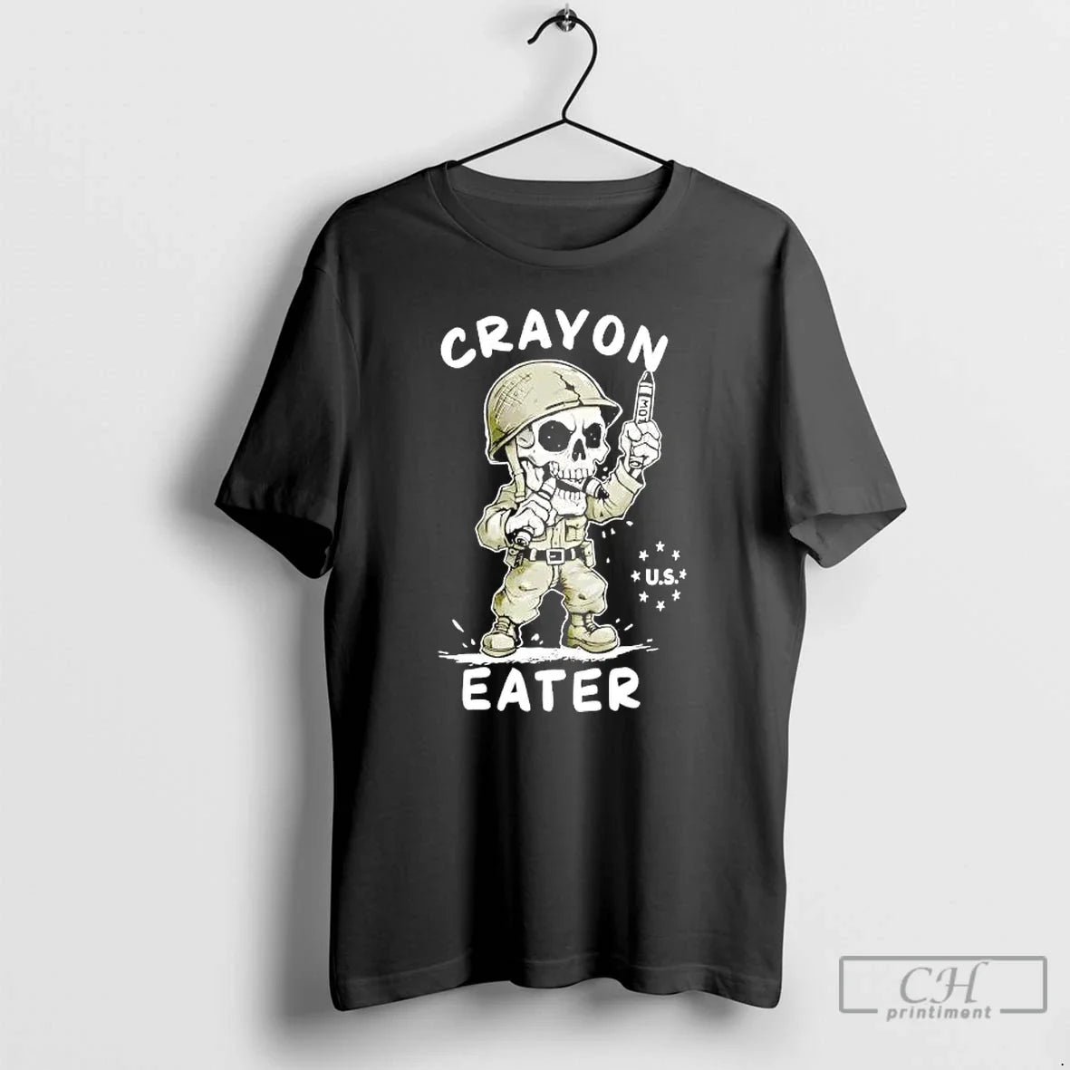 Veteran Skeleton Crayon Eater T-Shirts