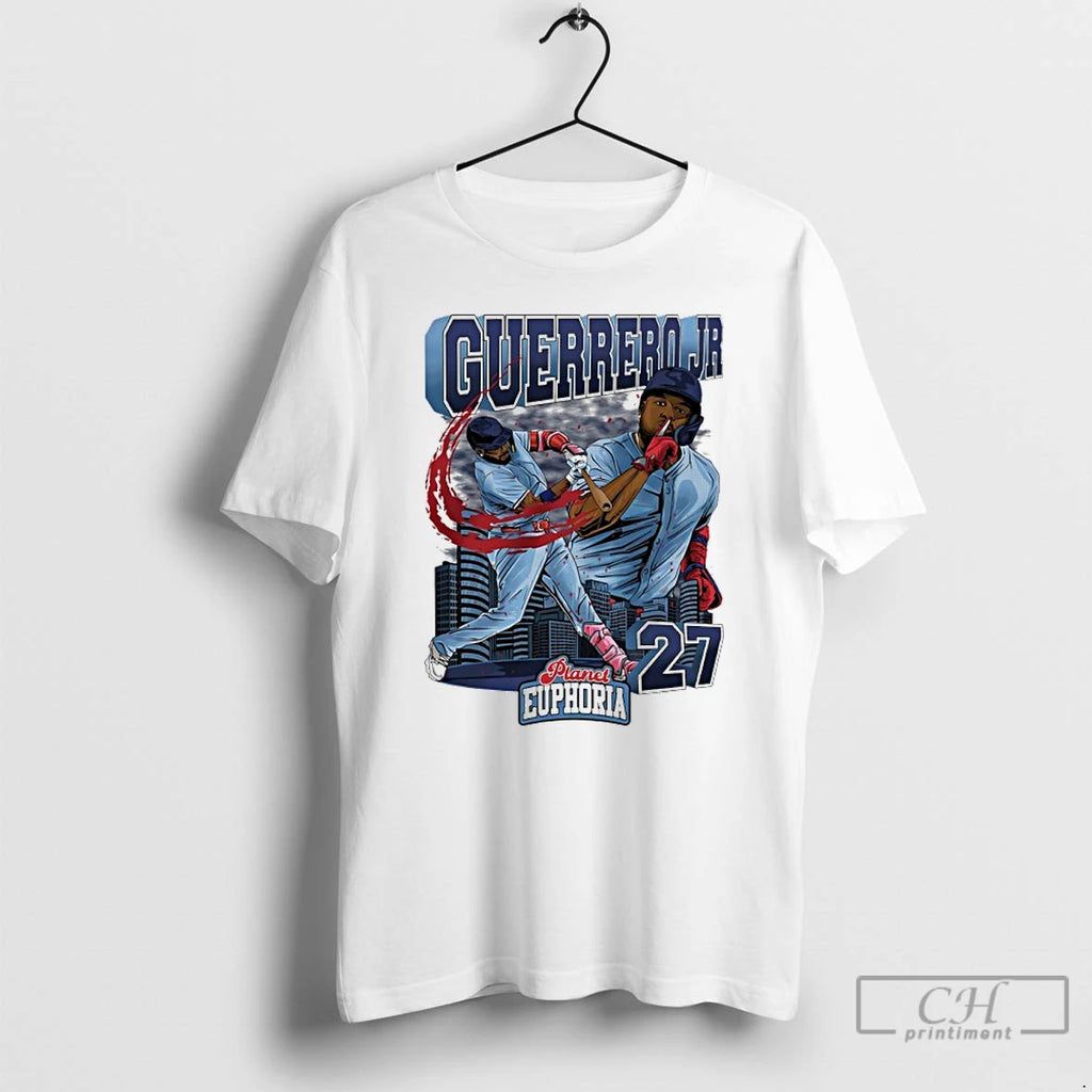 Premium Vladimir Guerrero Jr 27 Toronto Blue Jays Player Swing Skyline