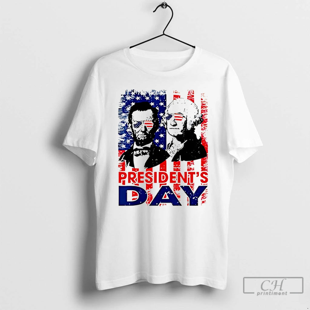 Premium Washington And Lincoln Usa Flag Presidents Day Retro Tribute