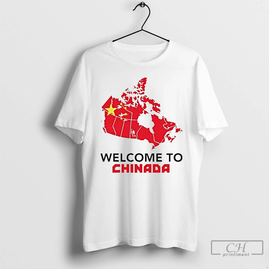 Premium Welcome To Chinada China X Canada Map Tee
